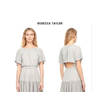 Rebecca Taylor Light Gray Flutter Sleeve Dress